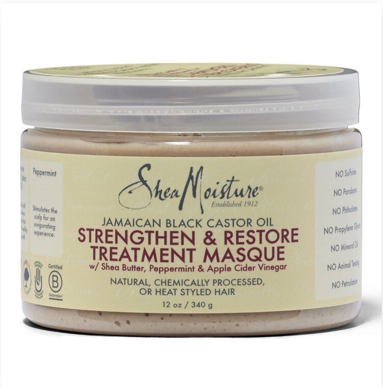 SHEAMOISTURE JAMAICAN BLACK CASTOR OIL Strengthen & Restore Treatment Masque, 12 oz