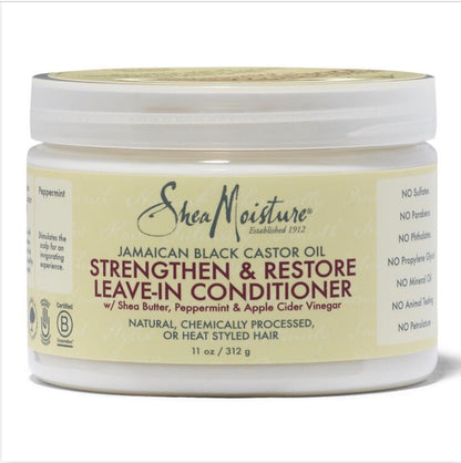 SHEAMOISTURE Jamaican Black Castor Oil Strengthen & Restore Leave In Conditioner, 11.5 oz