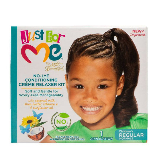 Just For Me No-Lye Conditioning Crème Relaxer Kit: Textured Hair, All Hair Types, Softening, Smoothing, 1 of 9