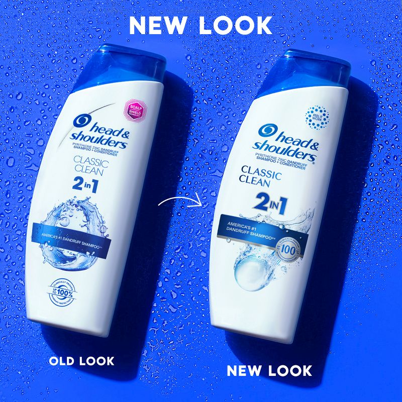 Head & Shoulders Classic Clean 2-in-1 Dandruff Shampoo & Conditioner — old and new packaging comparison