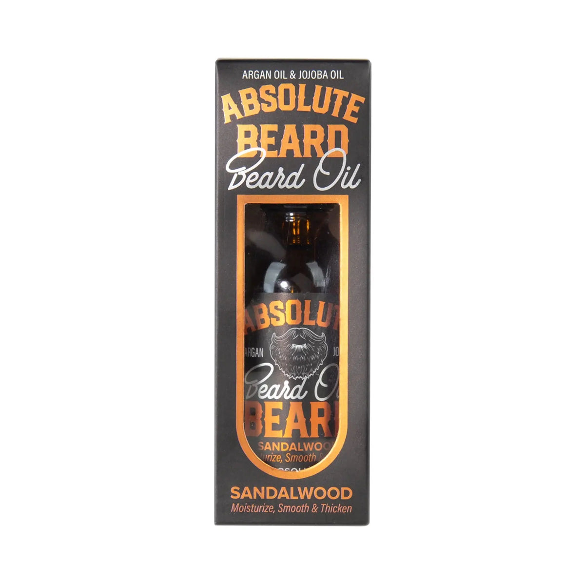 Absolute Beard Oil – Sandalwood, retail packaging