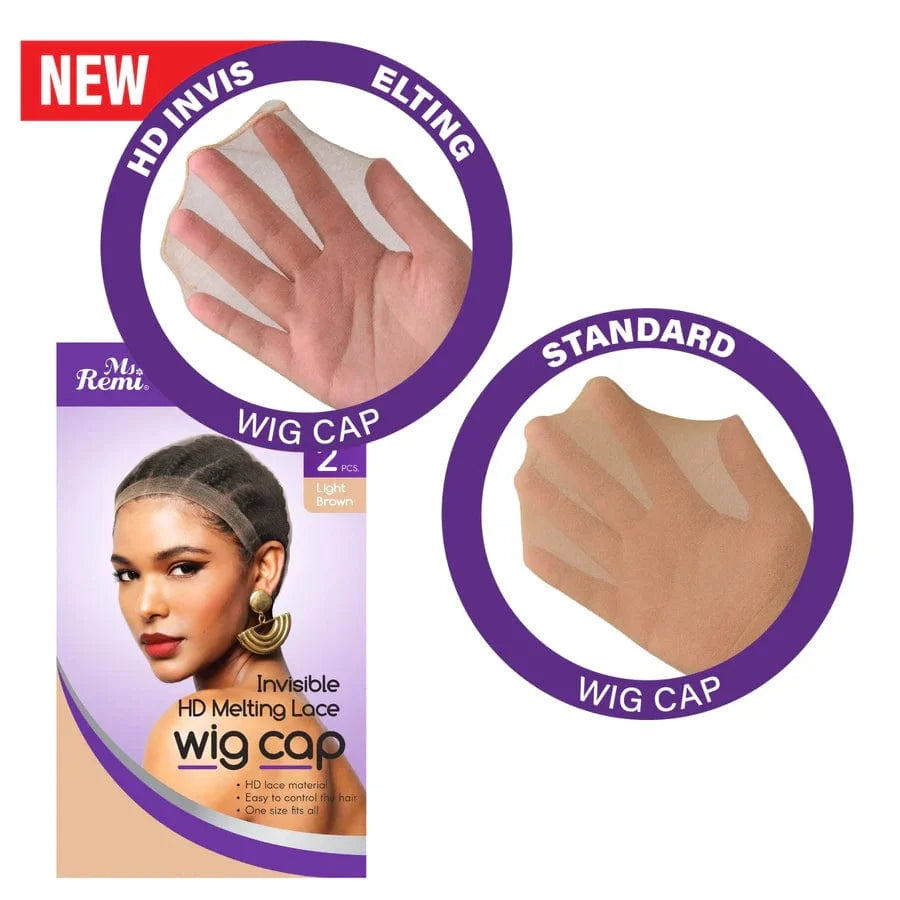 Ms. Remi HD Invisible Melting Wig Cap 2pc Light Brown 4626 MS. REMI