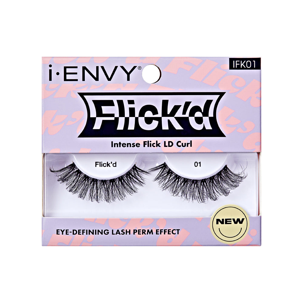 IFK01_main "The image depicts a single false eyelash. The eyelash is curved and features numerous fine, individual strands that taper towards the ends, creating a natural and voluminous appearance. The base of the eyelash is thicker and darker, designed to be attached to the eyelid. The overall design suggests it is intended for cosmetic use to enhance the length and fullness of natural eyelashes. The background is plain white, highlighting the details of the eyelash."
