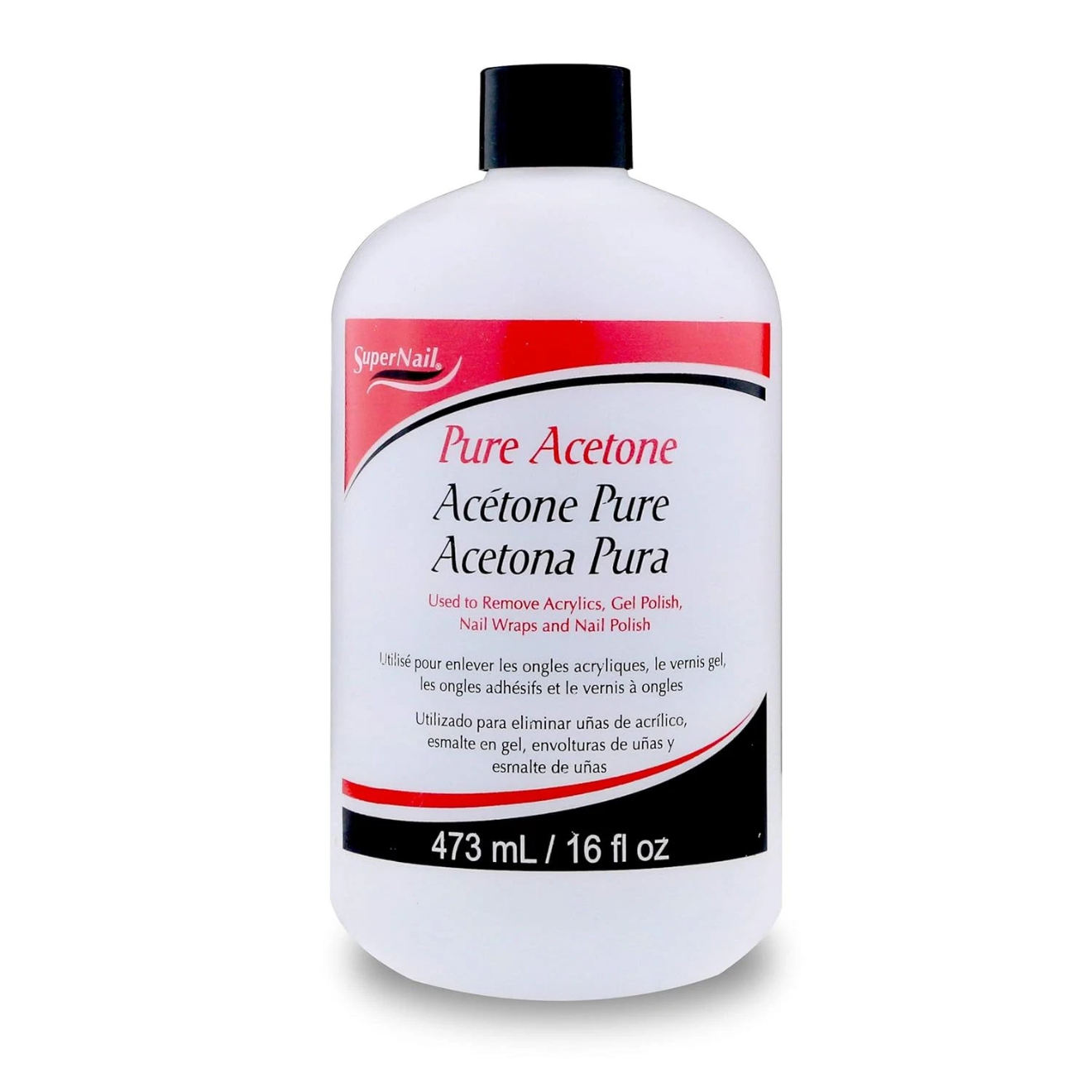 Supernail Pure Acetone Nail Polish Remover - Professional Strength for Acrylic, Gel & Dip Powder, Fast & Quick Gel Nail Polish Remover (Choose Size)