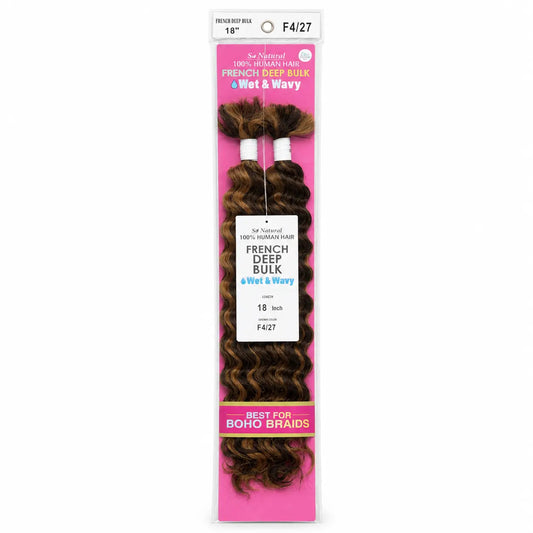 So Natural 100% Human Hair French Deep Bulk Wet and Wavy for Boho Braids Ultimate Beauty Supply