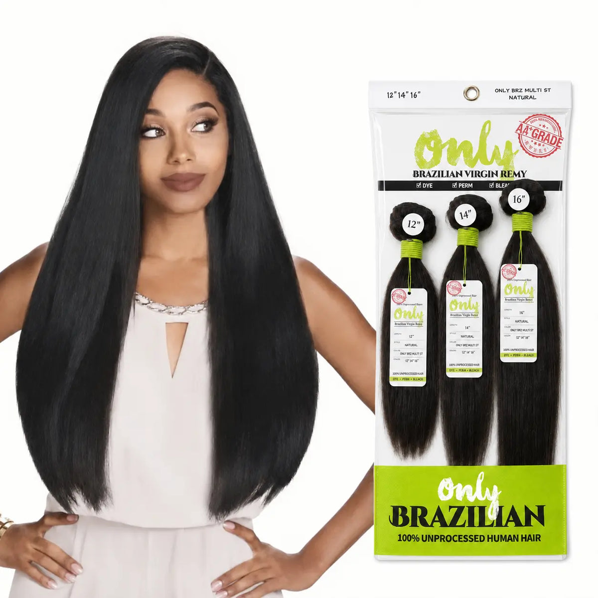 Only Brazilian Virgin Remy Multi Straight 3 Bundle Human Hair Ultimate Beauty Supply