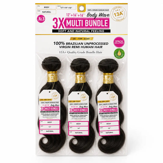 3X Multi Bundle Brazilian Virgin Remi Body Wave Hair Soft and Natural Ultimate Beauty Supply