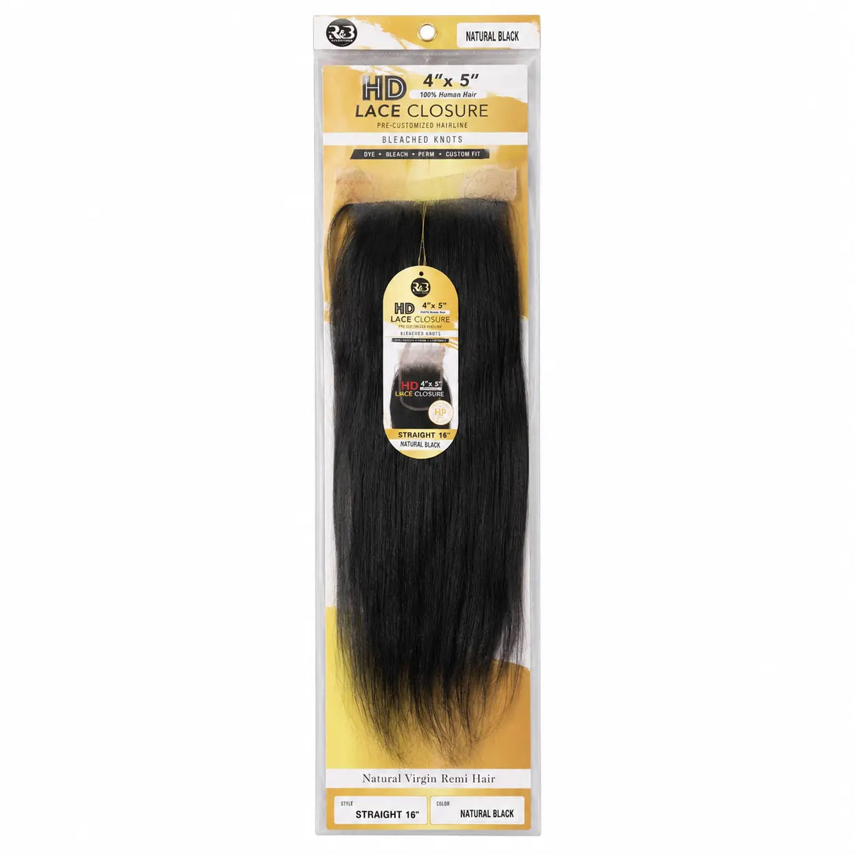 R&B HD 4x5 Straight Human Hair Lace Closure Ultimate Beauty Supply