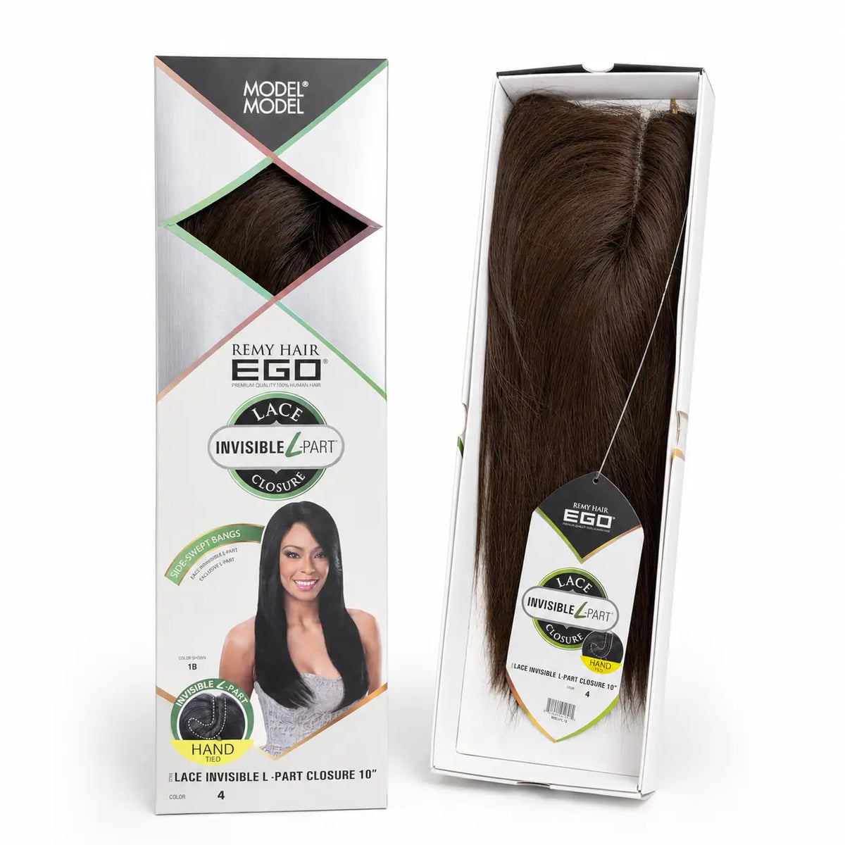Model Model Remy Hair EGO Invisible L-Part Human Hair Lace Closure 10 Inch – Color 4 Ultimate Beauty Supply