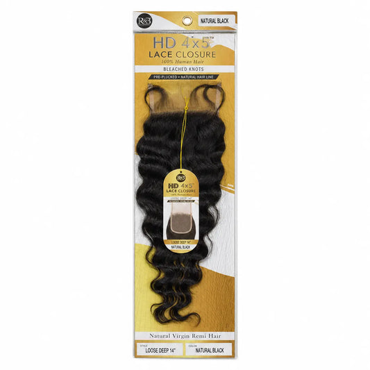 R&B HD 4x5 Loose Deep Human Hair Lace Closure 14 Inch – Natural Black Ultimate Beauty Supply