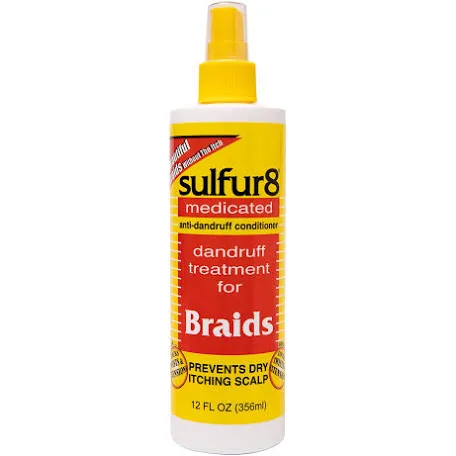 Sulfur8 Medicated Dandruff Treatment for Scalp and Braids, 12 fl. oz., Dry, Moisturizing, Unisex