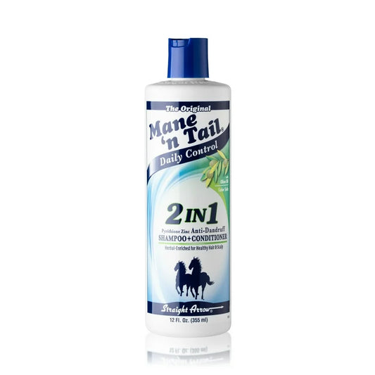 Mane 'n Tail Daily Control 2-in-1 Anti-Dandruff Shampoo & Conditioner 12 oz – Relieves Scalp Itch, Dryness & Flakes, Improves Hair & Scalp Health