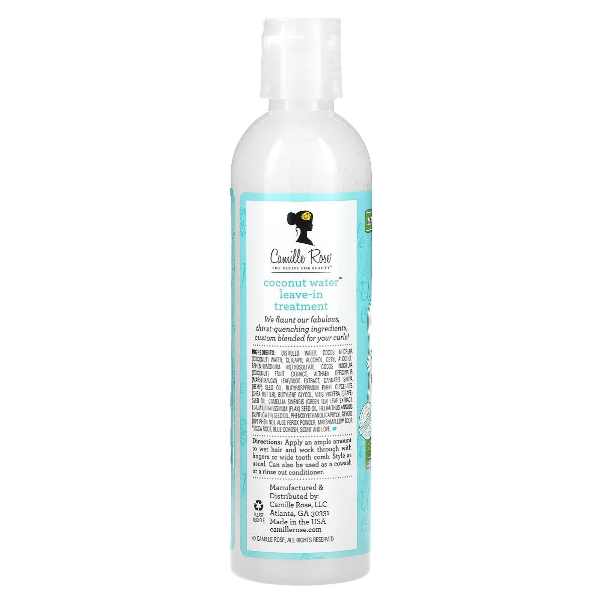 Camille Rose Coconut Water Leave-In Dentangling Hair Treatment, 8 OZ