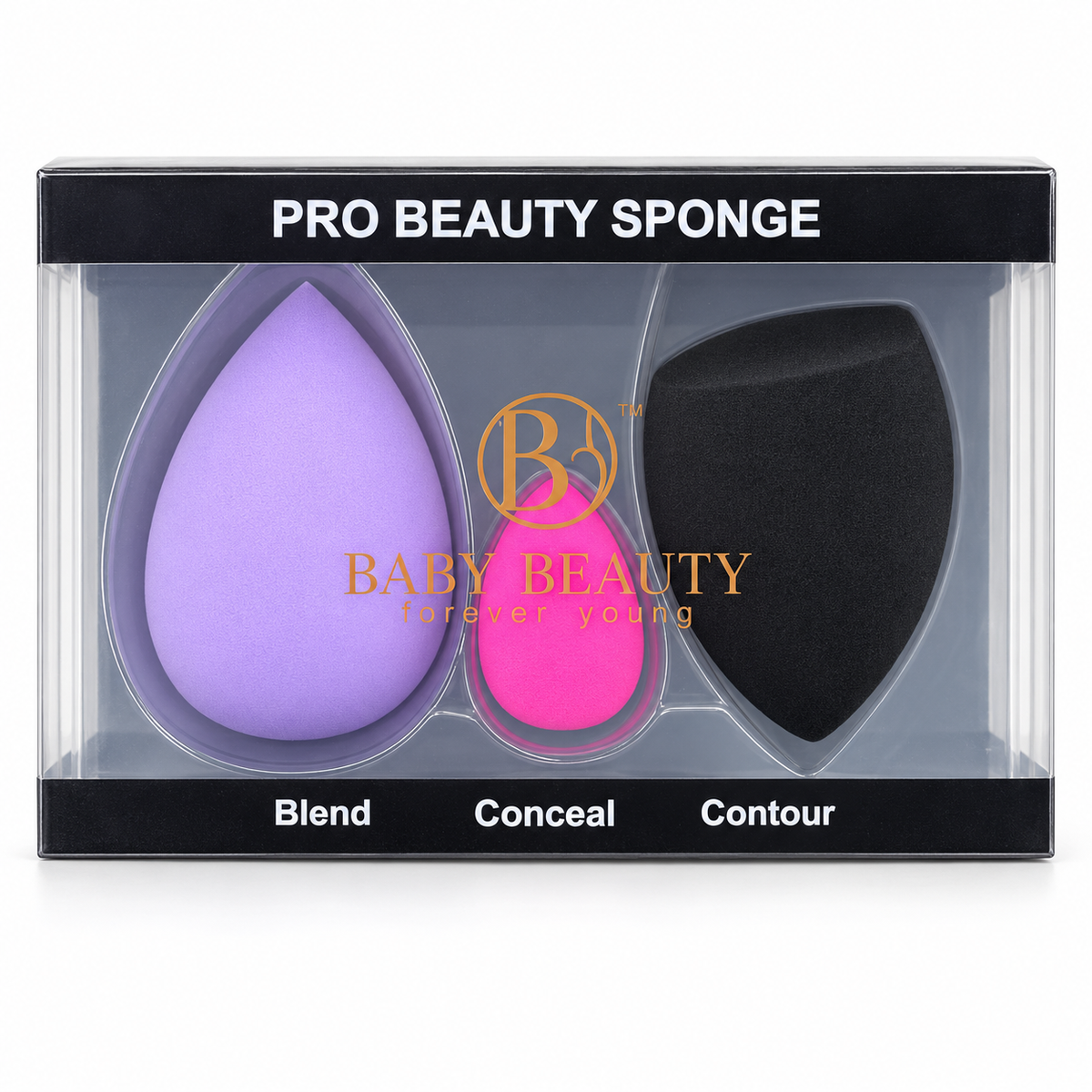 Baby Beauty Pro Beauty Sponge 3-Piece Blend Conceal and Contour Set Ultimate Beauty Supply