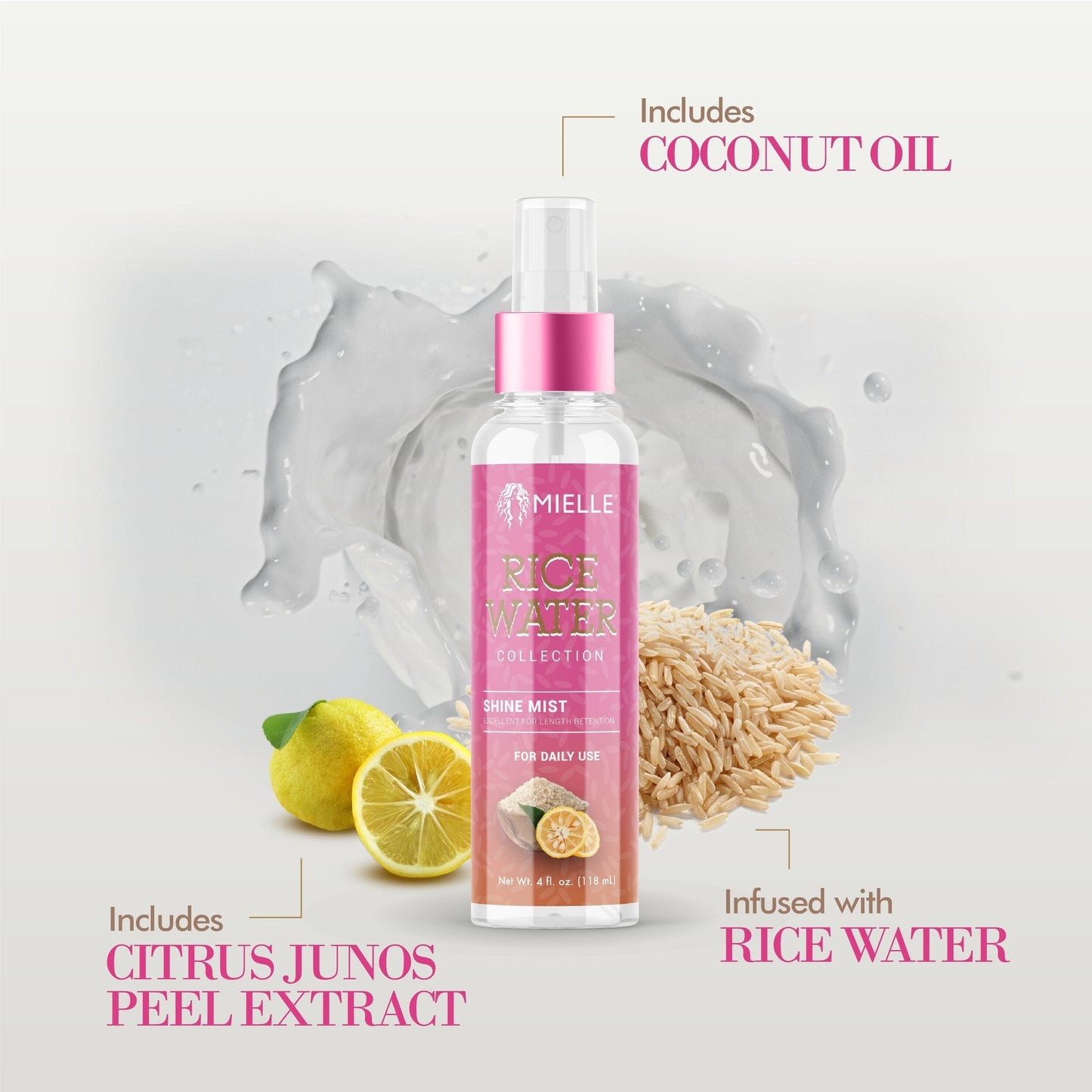 Mielle Rice Water Shine Mist - 4 Oz