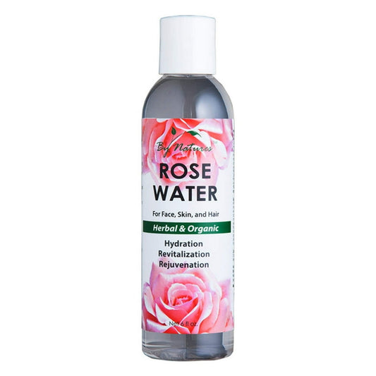By Natures Rose Water for Face Skin and Hair 6 Oz