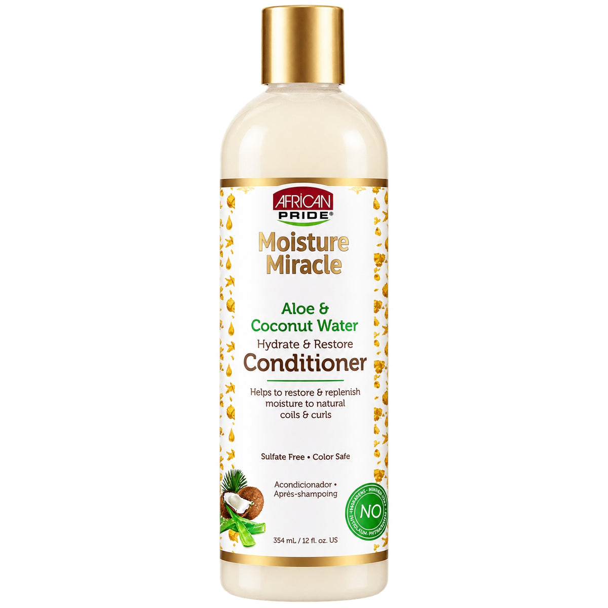 African Pride Moisture Miracle Aloe Coconut Water Conditioner,12oz African Pride
