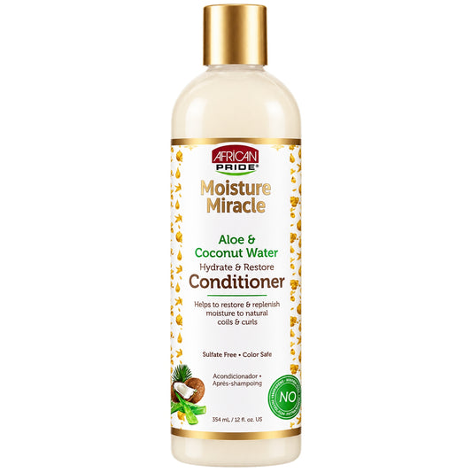 African Pride Moisture Miracle Aloe Coconut Water Conditioner,12oz African Pride