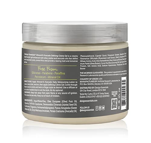 Design Essentials Natural Almond & Avocado Defining Creme Gel For All Curl Types - 16 Oz