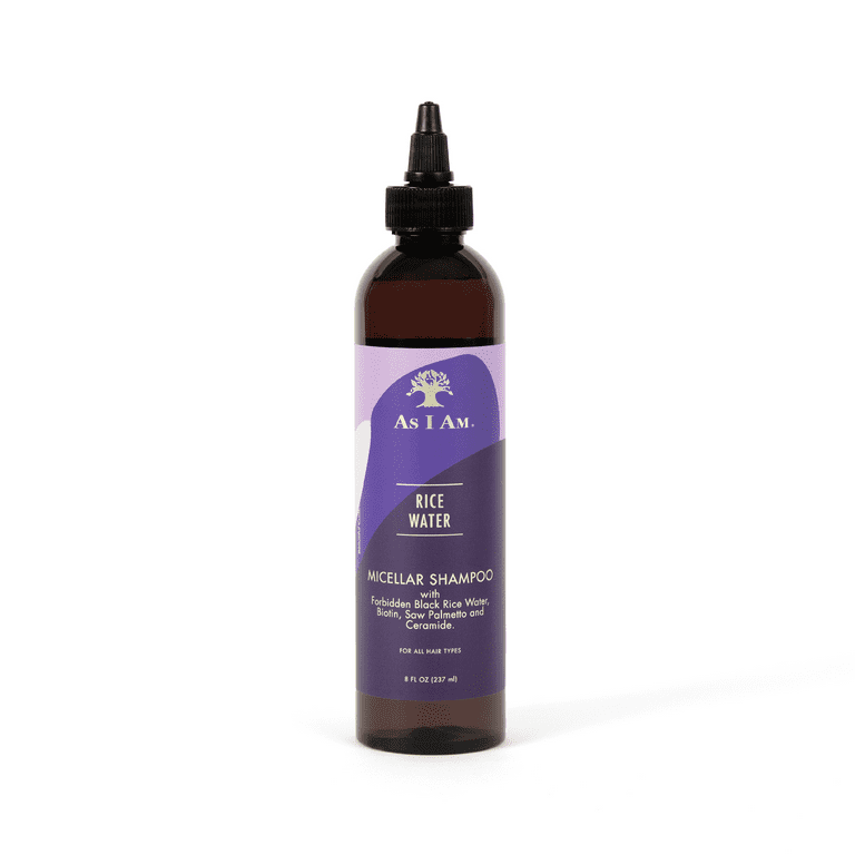 As I Am Rice Water Micellar Shampoo 8 oz., All Hair Type, Moisturizing, Unisex