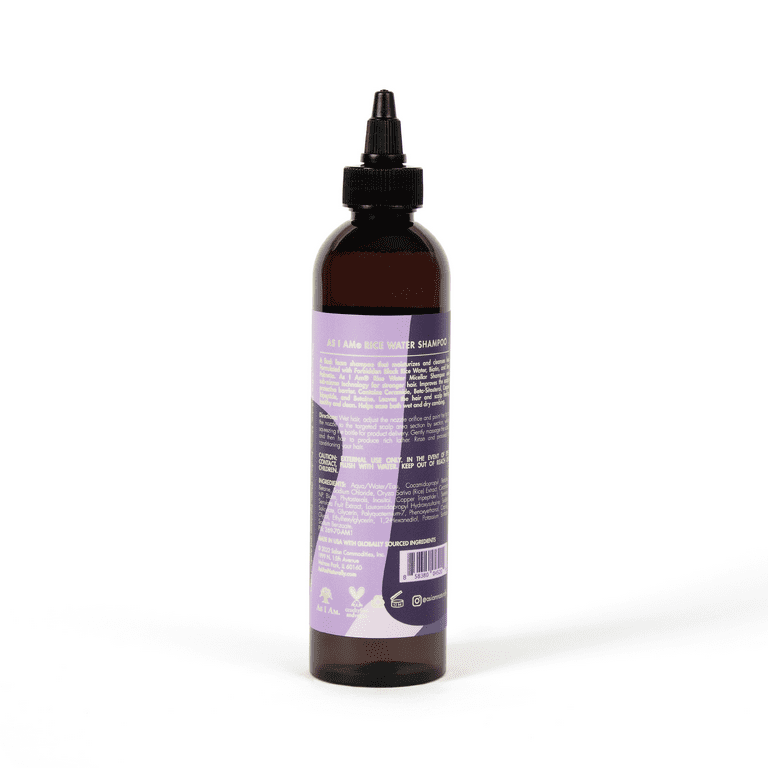 As I Am Rice Water Micellar Shampoo 8 oz., All Hair Type, Moisturizing, Unisex
