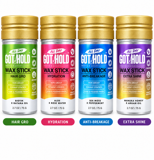 GOT2HOLD All Day Wax Stick lineup: Hair Gro, Hydration, Anti-Breakage and Extra Shine