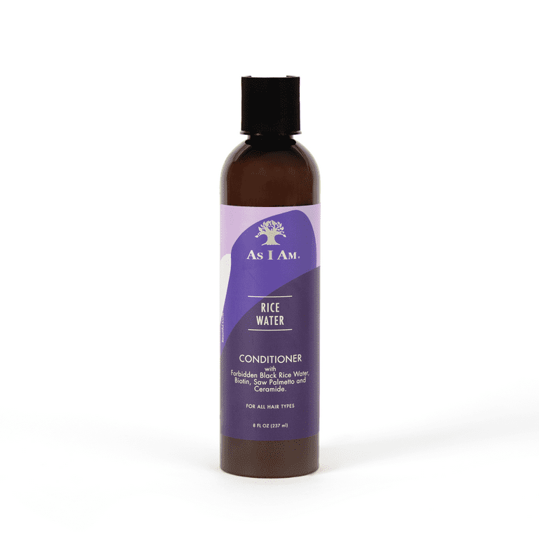 As I Am Rice Water Conditioner, for All Hair Types 8 oz., with Biotin, Inositol, and Saw Palmetto, Moisturizing