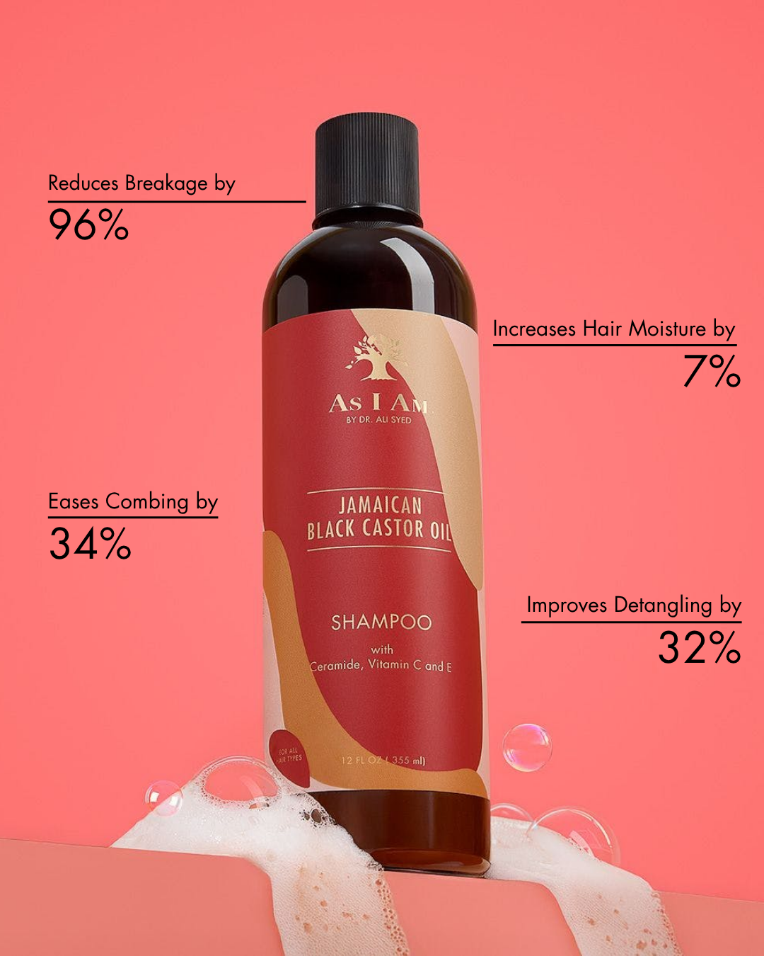 As I Am Jamaican Black Castor Oil Shampoo, 12 oz