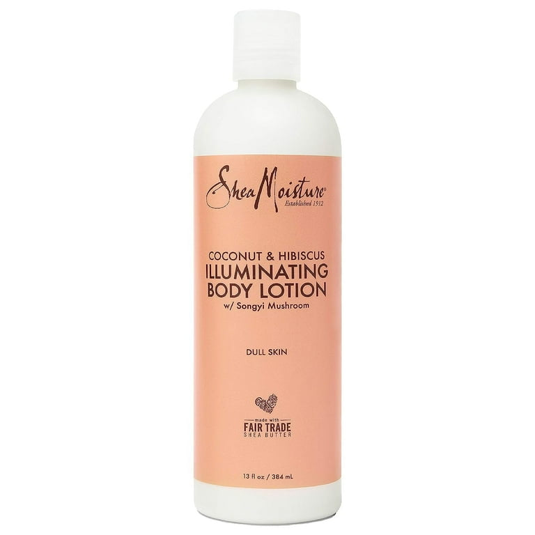 SheaMoisture Coconut and Hibiscus Illuminating Body Lotion for Dull, Dry Skin, 13 oz