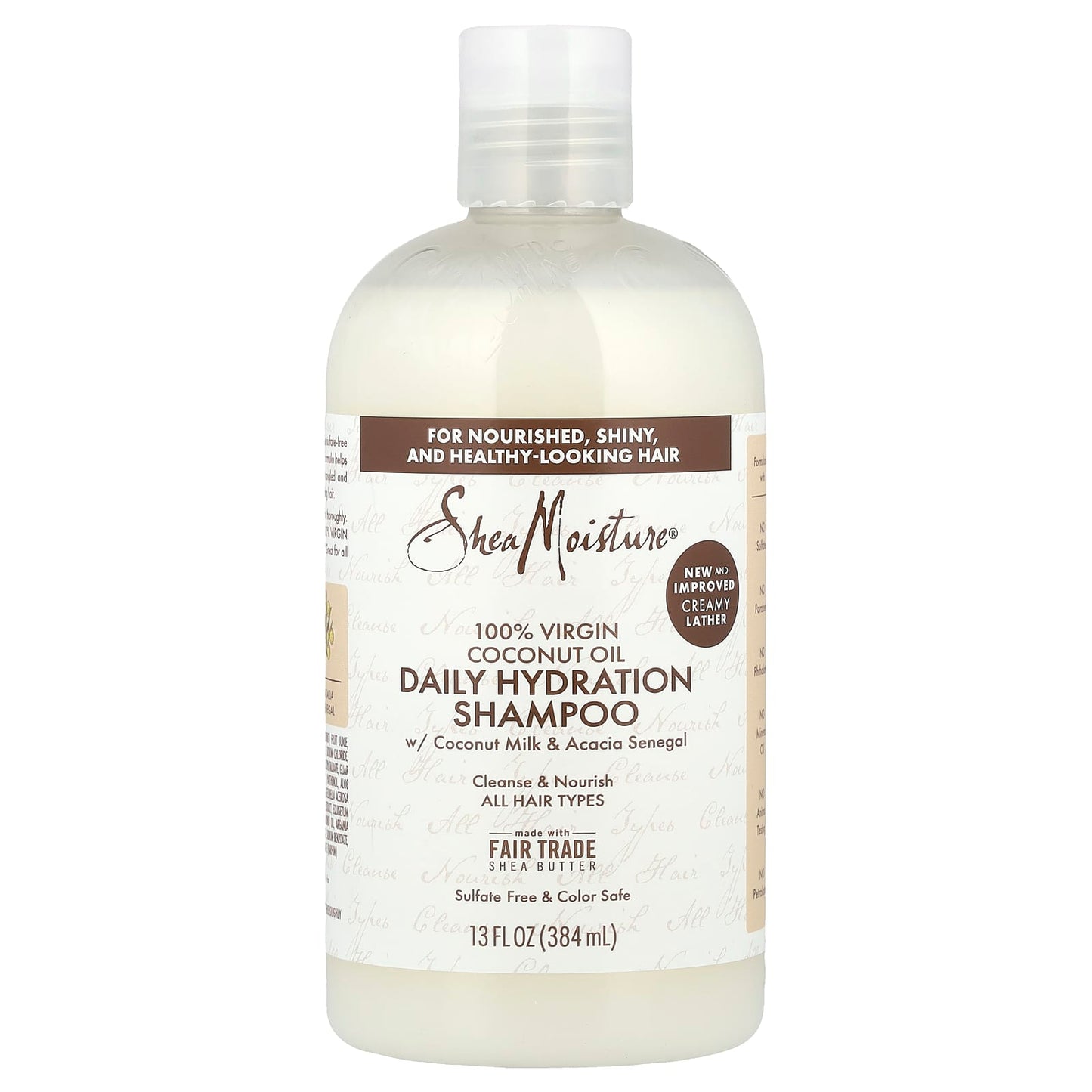 100% Virgin Coconut Oil, Daily Hydration Shampoo, For All Hair Types, 13 fl oz (384 ml)