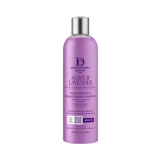 Design Essentials Natural Hair Agave & Lavender Moisturizing & Strengthening Shampoo, 12 oz