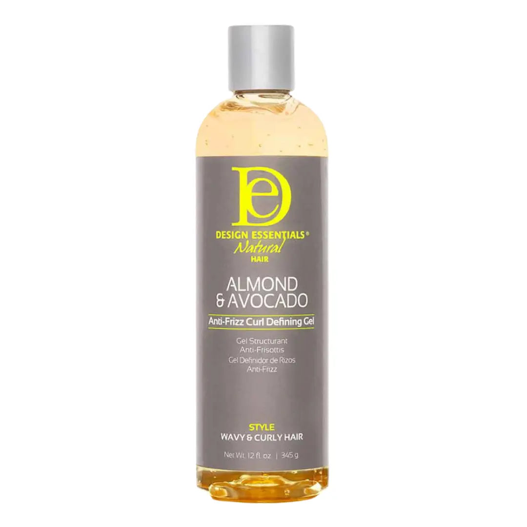 DESIGN ESSENTIALS ALMOND & AVOCADO ANTI- FRIZZ CURL DEFINING GEL - 12 OZ