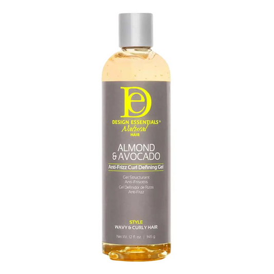 DESIGN ESSENTIALS ALMOND & AVOCADO ANTI- FRIZZ CURL DEFINING GEL - 12 OZ