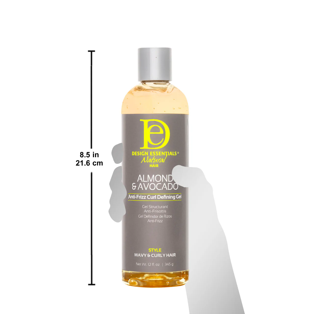 DESIGN ESSENTIALS ALMOND & AVOCADO ANTI- FRIZZ CURL DEFINING GEL - 12 OZ