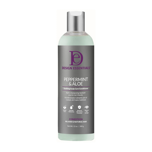 DESIGN ESSENTIALS PEPPERMINT & ALOE SCALP CARE CONDITIONER | SOOTHING RELIEF – 12 OZ