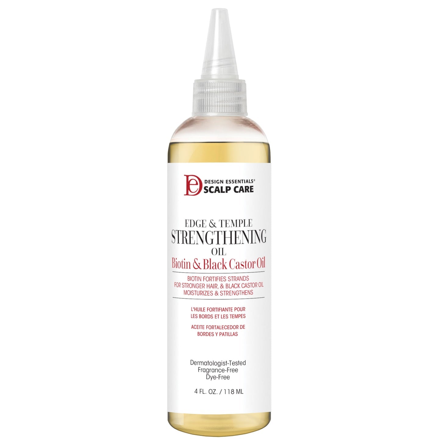 Design Essentials Scalp Care Edge & Temple Strengthening Oil, Biotin & Black Castor Oil, 4 oz