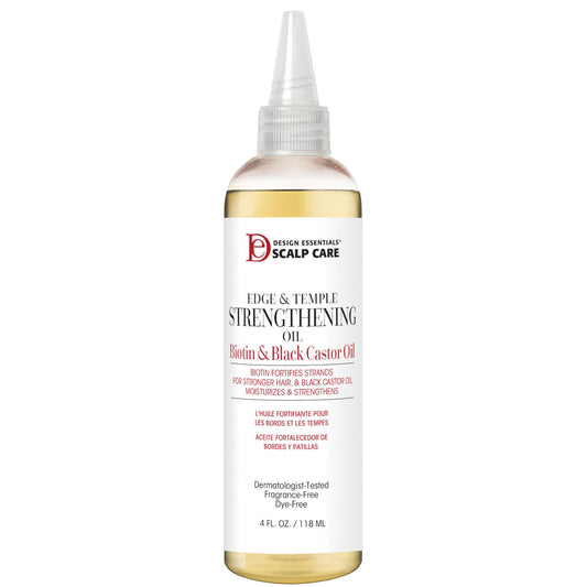 Design Essentials Scalp Care Edge & Temple Strengthening Oil, Biotin & Black Castor Oil, 4 oz