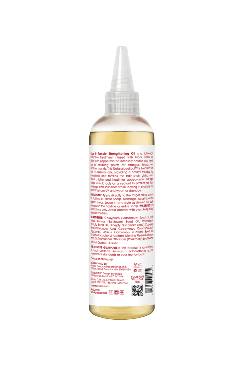 Design Essentials Scalp Care Edge & Temple Strengthening Oil, Biotin & Black Castor Oil, 4 oz
