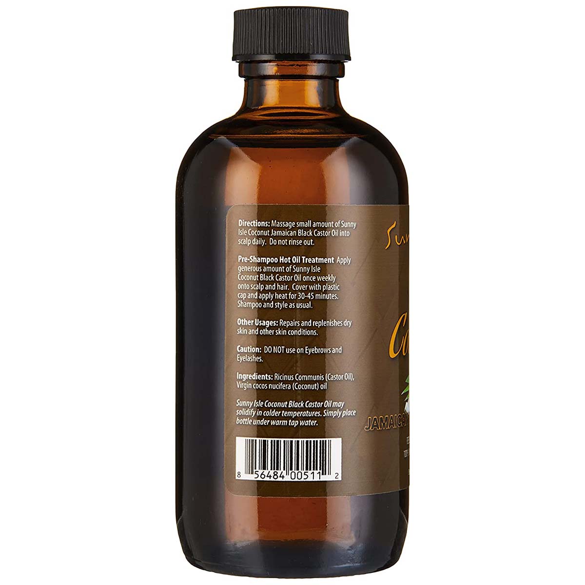 Sunny Isle Coconut Jamaican Black Castor Oil, 4 oz