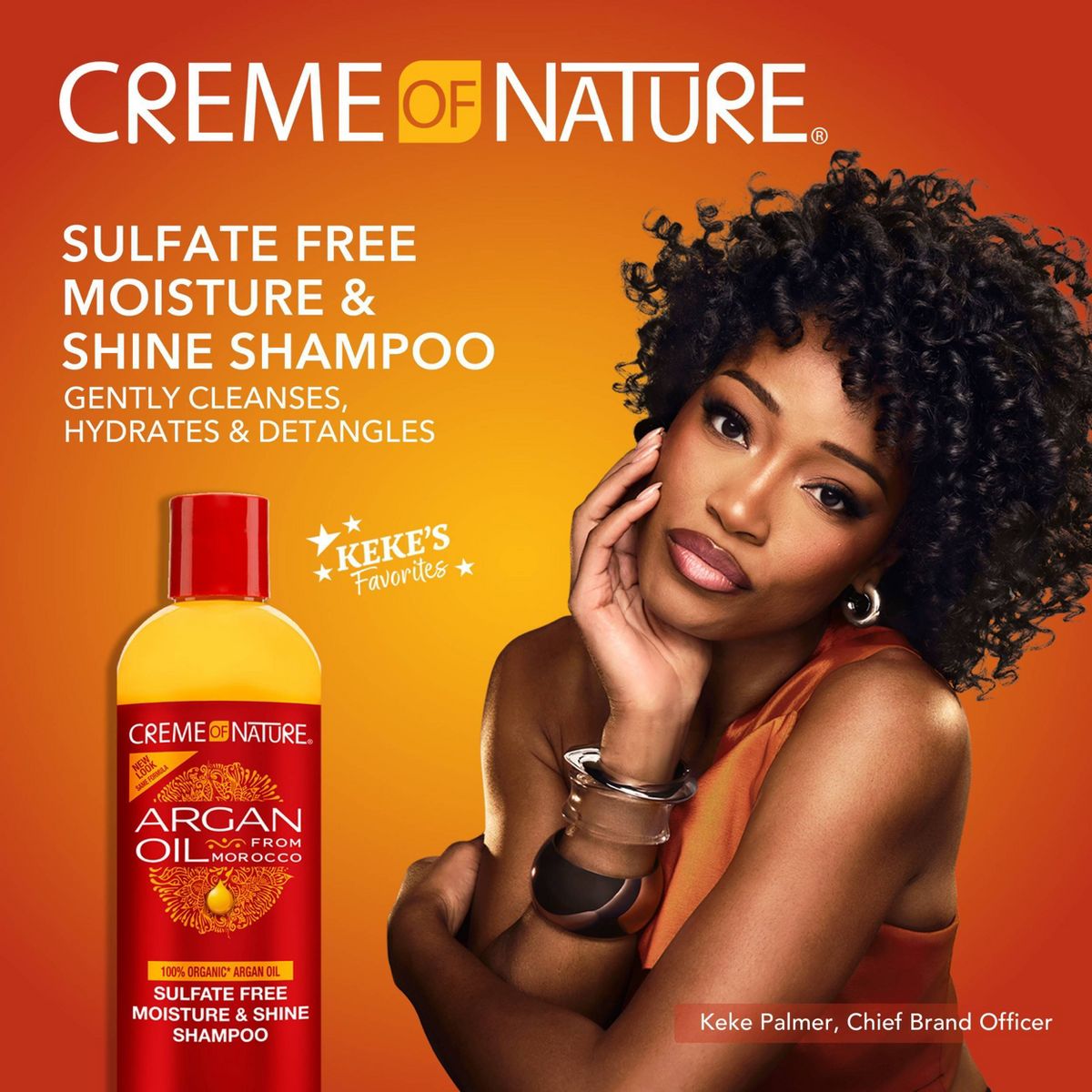 Creme Of Nature Sulfate Free Shampoo for Moisture & Shine with Argan Oil, (Choose Size)
