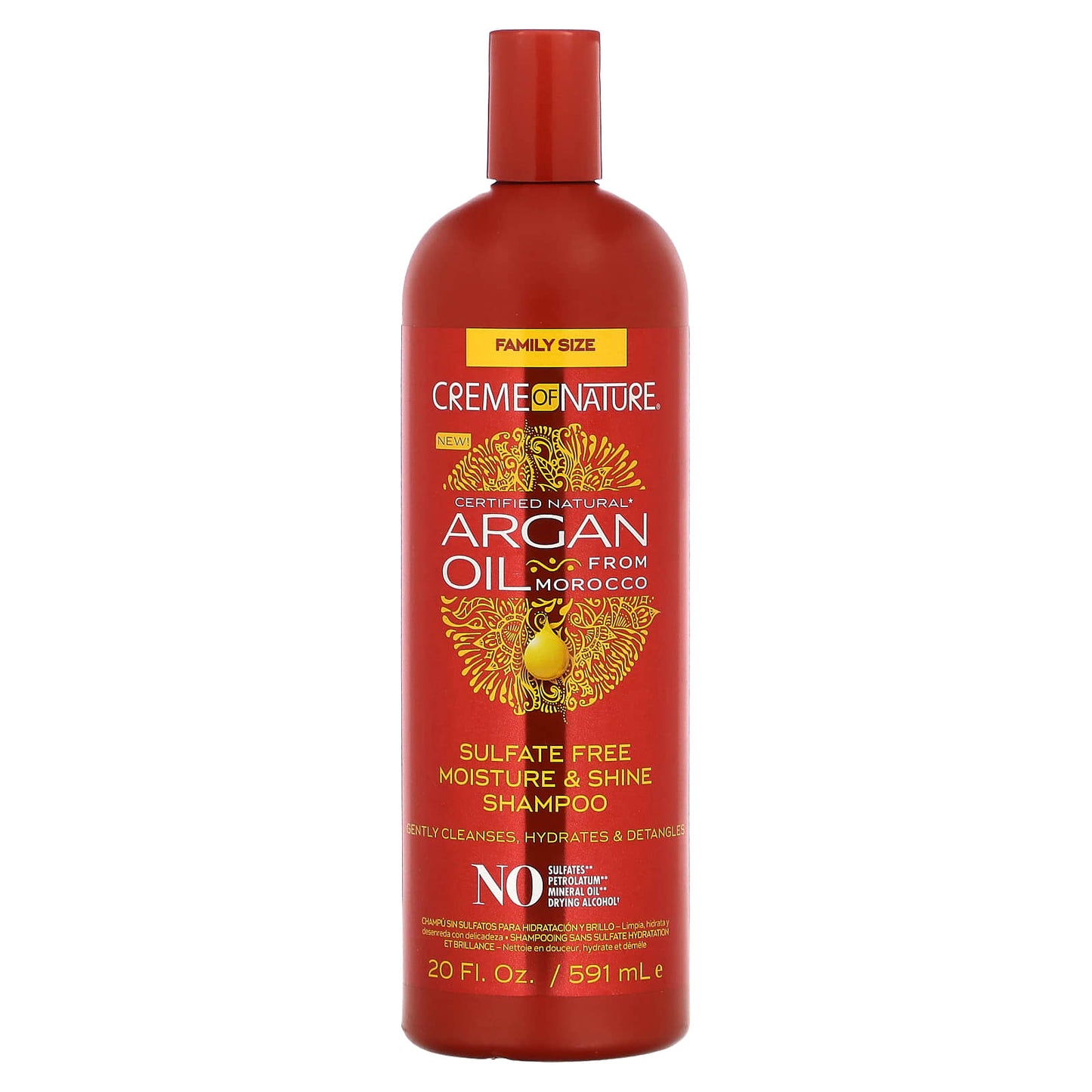 Creme Of Nature Sulfate Free Shampoo for Moisture & Shine with Argan Oil, (Choose Size)