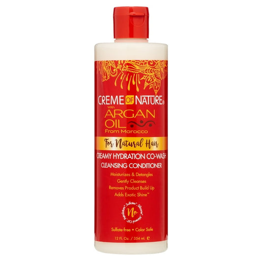 Creme of Nature Argan Oil Creamy Hydration Co-Wash Cleansing Conditioner, 12 oz