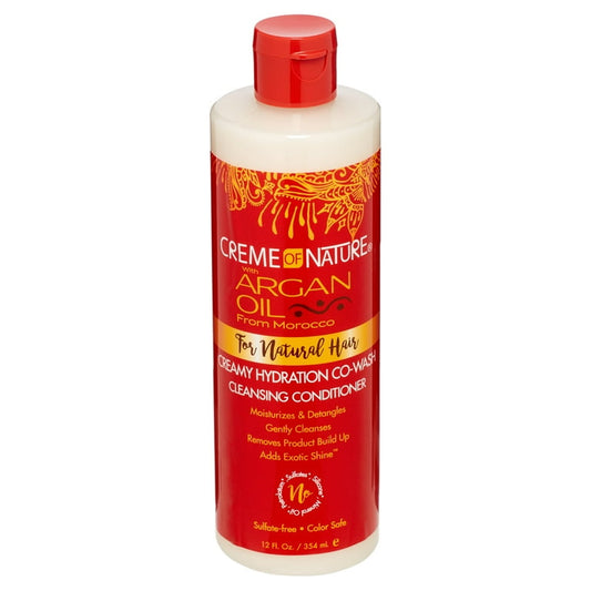Creme of Nature Argan Oil Creamy Hydration Co-Wash Cleansing Conditioner, 12 oz
