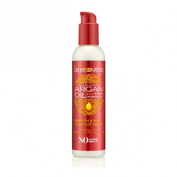 CREME OF NATURE ARGAN HEAT PROTECT SMOTH & SHINE BLOW OUT CREME, 7.6 OZ