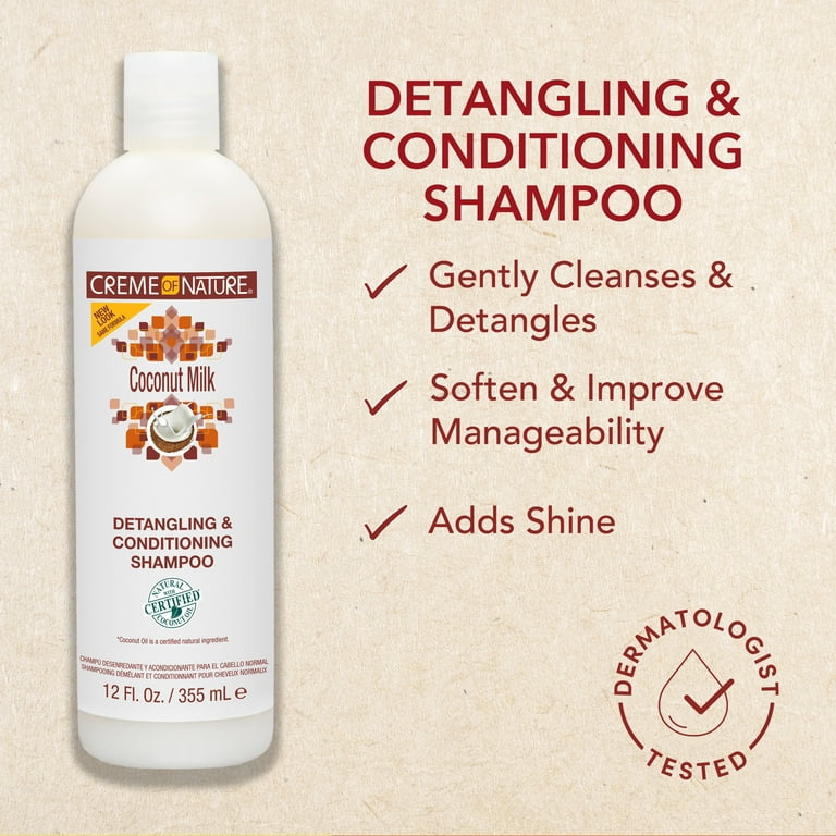 Creme of Nature Detangling & Conditioning Shampoo with Coconut Milk, 12 oz