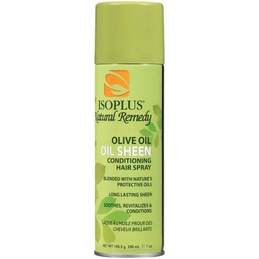 Isoplus Natural Remedy Olive Oil Sheen Conditioning Spray — 7 oz olive oil sheen can