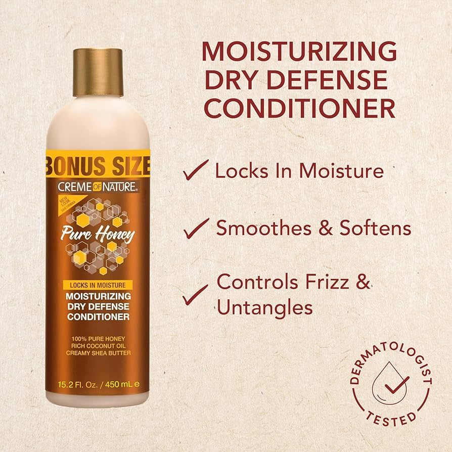 Creme of Nature Pure Honey Moisturizing Dry Defense Conditioner Bonus Size 15.2 oz