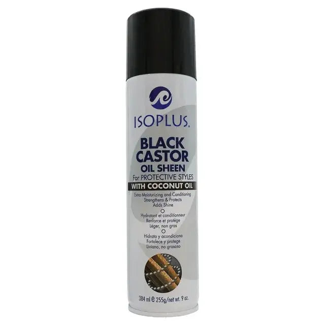 Isoplus Black Castor Oil Sheen Spray with Coconut Oil, 9 Oz