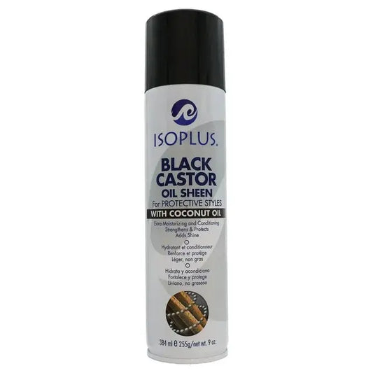 Isoplus Black Castor Oil Sheen with Coconut Oil 9 oz spray can