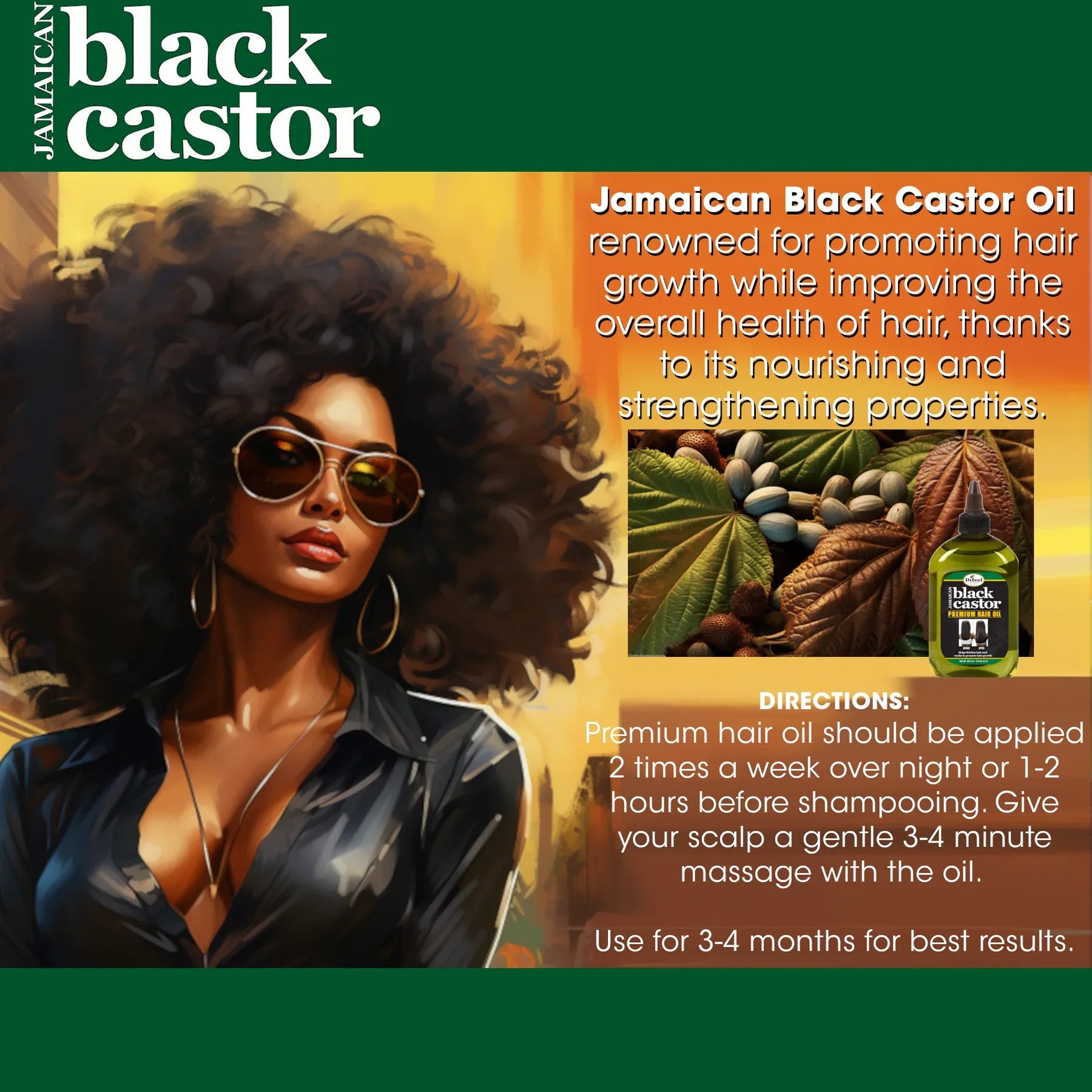 Difeel Jamaican Black Castor Premium Hair Oil